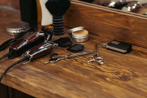 depositphotos 204534504 stock photo close view various barber tools